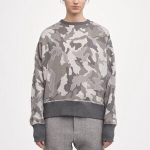 Rag & Bone Women's Mesh Camouflage Racer Long Sleeve Sweatshirt, Size M